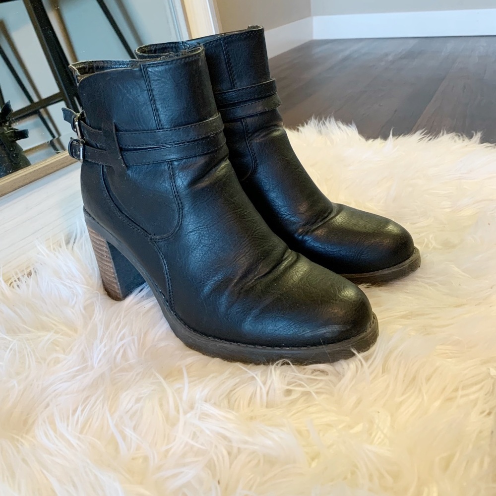 Faux leather booties